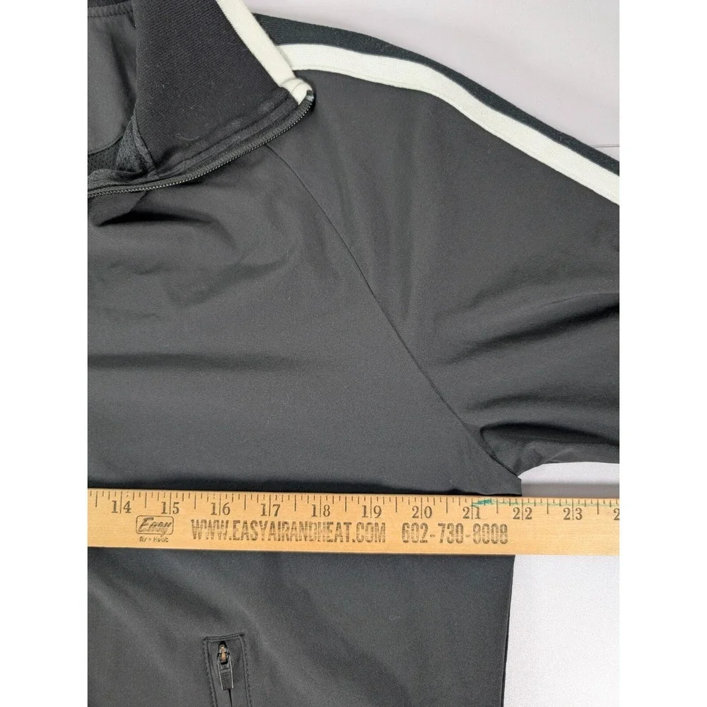 Athleta Black Utility Jacket with White Stripes